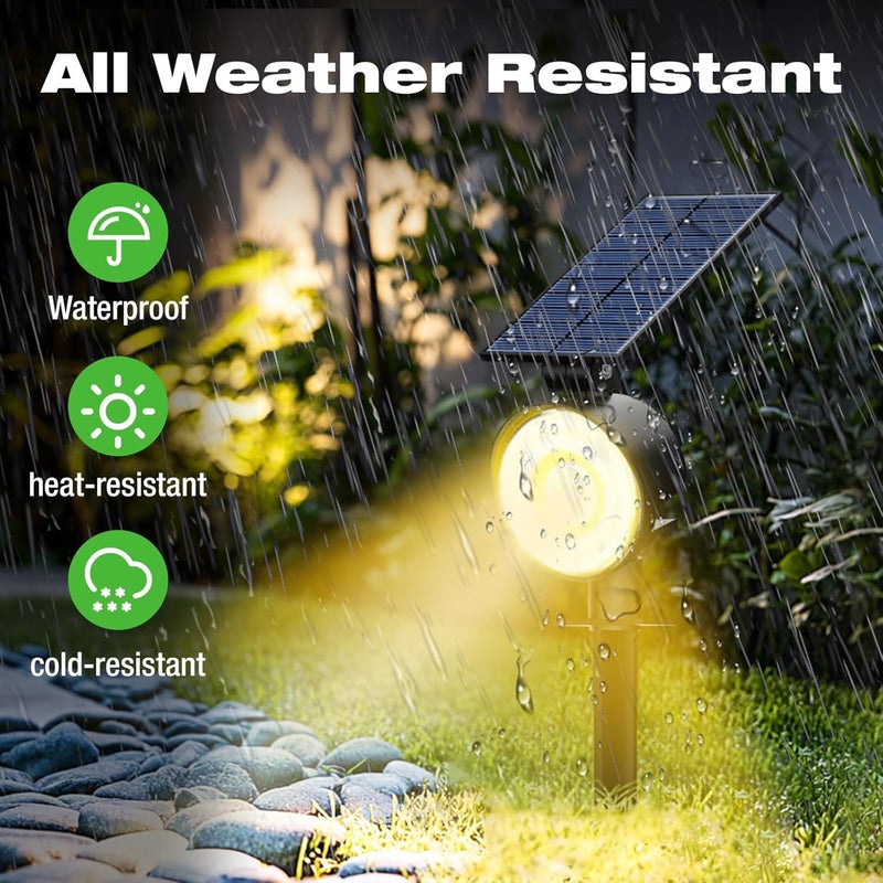 nipify 6 Pack Solar Spot Lights Outdoor Waterproof with 3 Modes, Solar Spotlight Light for Outside Yard Landscape Lighting Pathway Lights Wall,Warm White - Image 2